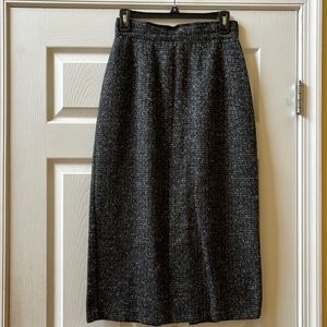 Vintage Black/white tweed pencil midi skirt, Clothes Circuit, Size 9.